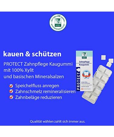 Ralf Baders Health Baders Protect Sugar-Free Dental Care Chewing Gum with 100% Xylitol - 20 Mint Squares (37g) for Optimal Oral Health - International Shipping Available - Buy Online on GoSupps.com