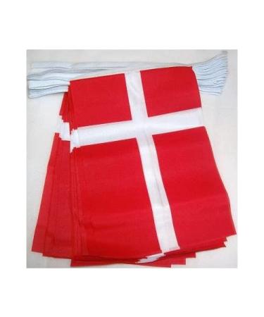 AZ FLAG FLAG CHAIN DENMARK 6 meters with 20 flags 21x14cm - DANISH garland flag chain 14 x 21 cm - Buy Online on GoSupps.com