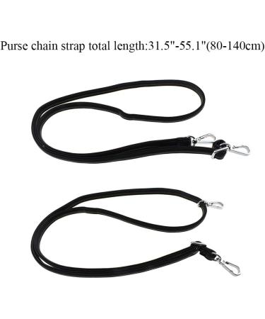 HAHIYO Adjustable Smooth Black Leather Purse Chain Strap Length 31.5-55.1 Inch Silver Hardware for Shoulder Cross Body Sling Purse Replacement Comfortable 0.47 Inch Wide 4.7mm Extra Thick 1 Pack Smooth Black(Silver Hardware)-0.47 Inch Wide - Buy Online on GoSupps.com