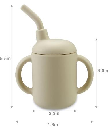 PandaEar Tiny Silicone Training Cup with Straw for Baby and Toddler - White - Buy Online on GoSupps.com