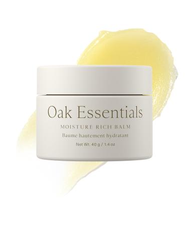 Oak Essentials Moisture Rich Balm | Nourishing Face Balm with Sea Buckthorn & Borage Seed Oil to Help Support Collagen and Deep Hydration 1.4 Oz 1.41 Ounce (Pack of 1) Multicolor