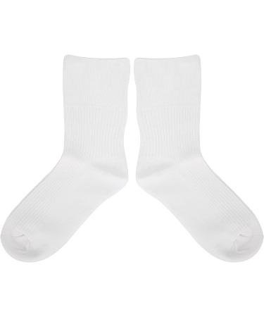 Diabetic Compression Socks for Elderly & Pregnant Women - Non-Binding Ankle Socks for Diabetic Foot Care (White) - Buy Online on GoSupps.com