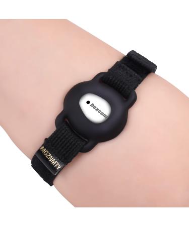 Armband Compatible with Dexcom G7 8" to 19" Adjustable Arm Band for Adhesive Patches Waterproof Accessories CGM Continuous Glucose Monitor System Transmitter Sensor Cover (Bright Black)