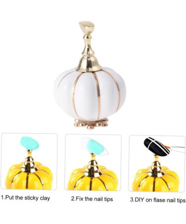 FOMIYES Nail art practice holder nail tips stand holders nail art practice stand Nail Holders Acrylic Base nail tip Display Stand fake Nail Display acrylic nail white Pearlescent makeup 5.4x3.5cm White - Buy Online on GoSupps.com