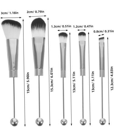 Gogogmee 2 Sets Metal Handle Makeup Brush Brow Brush Eye Shadow Eyeshadow Brush Make up Oblique Head Beaded - Buy Online on GoSupps.com