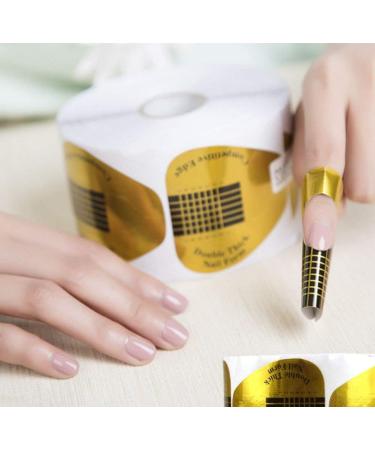 100 Nail Art Forms Sticker | Self-Adhesive Tips for Acrylic UV Gel Extensions | Horseshoe Shape - Buy Online on GoSupps.com
