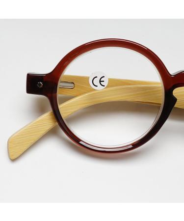 Shop Retro Round Reading Glasses | Vintage Style Wood & Plastic | Unisex Visual Aid +1.0 to +4.0 - Buy Online on GoSupps.com