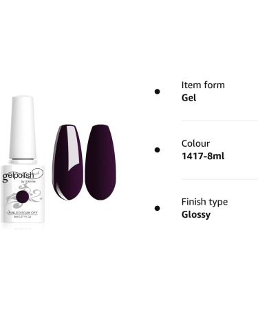 Vishine 8ml Gelpolish UV LED Soak Off Varnish Color Gel Nail Polish Manicure Salon Plum #1417 1417-8ml - Buy Online on GoSupps.com
