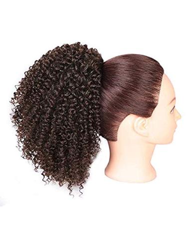 Curly Hair Ponytail Extension - Afro Drawstring Clip-in Bun for Black Women - Kinky Curly Ombre Brown - Buy Online on GoSupps.com