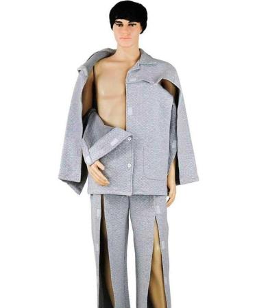 Patient Care Clothes Cotton Clothing Easy to Wear Suitable for Postoperative Rehabilitation of Fractures Patient Bedridden Elderly(Large)
