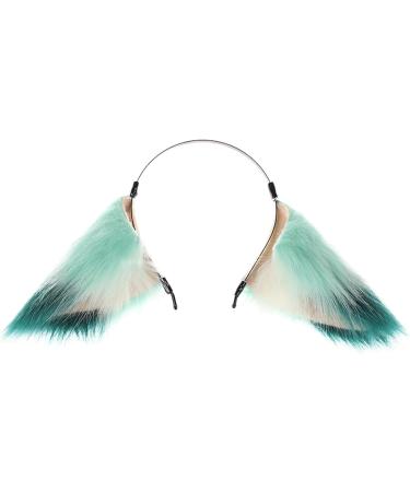 amangul Wolf Ear Headband Kitten Girls Cosplay Accessories Beast Green Ears Fursuit Masquerade Halloween Cosplay Party - Buy Online on GoSupps.com