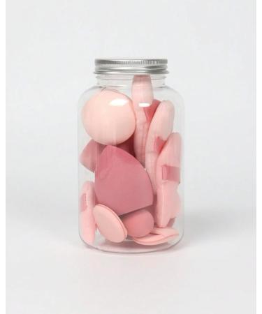 HealthyMoov Makeup Sponge Set (15 Pieces) with 9 Puffs and 6 Sponges Pink with Storage Box - Buy Online on GoSupps.com