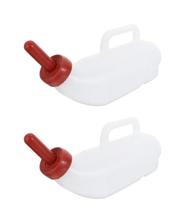 2PCS 68 oz Calves Nurser Bottles with Handle and Snap- On Silicone Nipples  Lamb Cow Nursing Feeding Bottle  Farm Goats Milk Feeder  Livestock Supplies