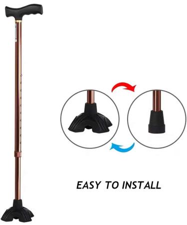 BRMDT Quad Walking Cane Rubber Tips Replacement Fit on 3/4" Sticks Non-Slip Self-Standing Cane tip Quadruple Stable Feet Pad for Walking Sticks - Buy Online on GoSupps.com