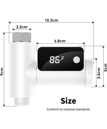 LED Digital Shower Thermometer for Baby Bath, Fahrenheit/Centigrade Display, 10.3*9*5cm White - Buy Online on GoSupps.com
