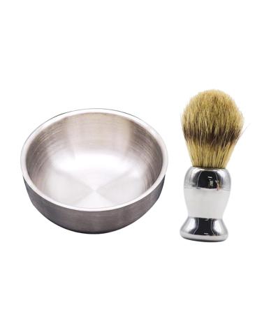 Fomiyes 2st key bowl shaving set for men with brush groomi tool men tools men's shaving brush hand tools suits for men rustproof steel shaving foam man shave