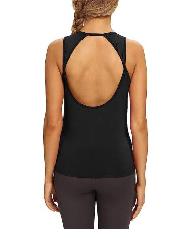 Mippo Open Back Yoga Tank Top for Women - Black, Large | Athletic Workout Clothes - Buy Online on GoSupps.com