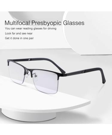 Miryea Photochrome Progressive Multifocus Reading Glasses - UV Protection Trifocal Sunglasses for Men & Women - Black 2.5x - Buy Online on GoSupps.com