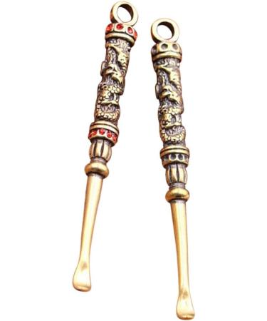 Milisten Brass Ear Spoon Set - Retro Dragon Ear Wax Remover Keychain Pendants - Buy Online on GoSupps.com