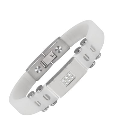 Yinox magnetic bracelet made of silicone for women and men with several elements (germanium + black ore) bracelet in middle age and older people