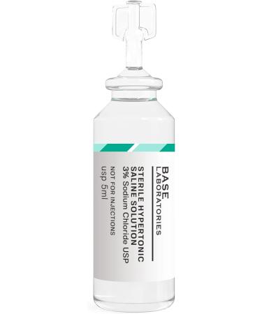 Base Labs 3% Hypertonic Saline Solution for Nebulizer Machine - 25 Vials, 5ml Unit Dose l Kids & Adults | Respiratory Relief & Nasal Hygiene | Clears Lungs & Congestion - Buy Online on GoSupps.com