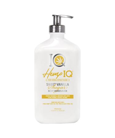 HEMP IQ Sweet Vanilla Sugar Body Moisturizer | 100% Pure Hemp Seed Oil | Ultra-Hydrating Daily Moisturizer 18.25 oz.