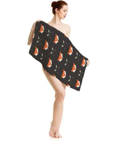 Floral Foxes and Arrows Hand Towels - Super-Absorbent Cotton Washcloths with Seamless Fox Head Pattern - Ideal for Bath, Kitchen, Yoga - 15X30 Inch - Buy Online on GoSupps.com