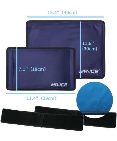 Large Reusable Gel Ice Pack for Injuries - Hot Cold Compress Wrap for Shoulder, Back, Knee, Hip - with Straps - 2 Sizes Available - Buy Online on GoSupps.com