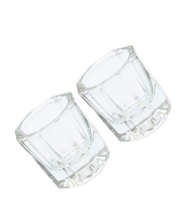 Solustre 2-Piece Dappen Dish Set - Glass Crystal Shell Nail Art Tools for Acrylic Liquid & Powder Manicure Care - Buy Online on GoSupps.com