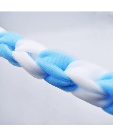 Buy Durable Shower Strip - Stretchy Braids Mesh Sponge Exfoliator Cleaner | Superior Quality Bath Supplies (Blue & White - Buy Online on GoSupps.com