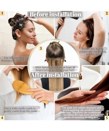 Yddm 20pcs 35cm Dark Brown Real Hair Tape In Extensions | Invisible Skin Weft Hair Extensions (14 Inch 2#) - Buy Online on GoSupps.com