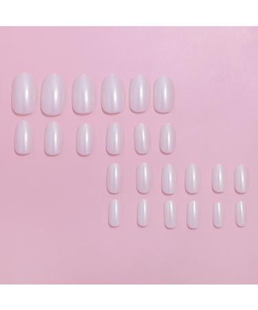 Justotry 24-Piece Milky Almond Press-On Nails - Glossy Oval Artificial Nails for Nail Art & French Manicure - Perfect for Women - Buy Online on GoSupps.com