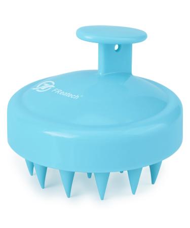 Fraatech shampoo hair brush for peeling and head massage wet & dry scalp massage brush silicone ridge care hair root healthy head without dandruff stimulates hair growth light blue