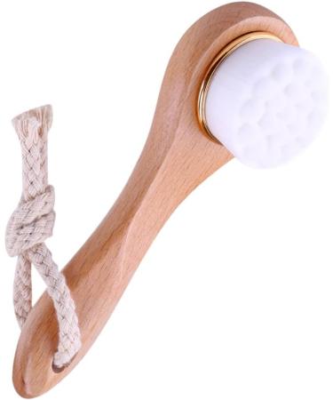 1PC Facial Cleansing Brush Manual Face Brush Bamboo Charcoal Bristles Wooden Handle for Washing Face Pore Exfoliation Wash Makeup Massaging Brush - Buy Online on GoSupps.com