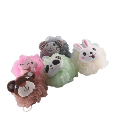 5pcs Bath Ball Body Scrubber Puff - Loofah Shower Sponge & Massager for Smooth Skin | Ideal for Baby & Adults - Buy Online on GoSupps.com