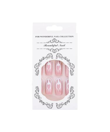Sethexy Valentine Mandel False Nails - 24Pcs Pink Heart Acrylic Press-On Nails for Women & Girls - Buy Online on GoSupps.com
