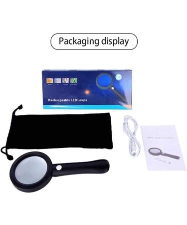 Spacmirrors Magnifying Glass Rechargeable USB Charging Inspecting Coins & Jewelry Magnifying Glass with 9 LED Light Magnifier - Buy Online on GoSupps.com