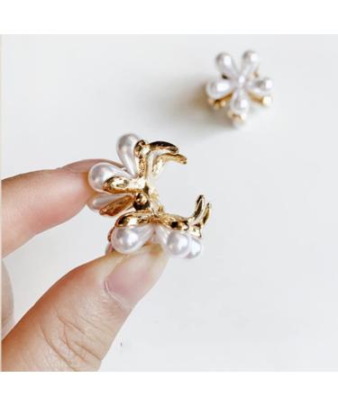 10 Pcs Small Pearl Flower Hair Clips - Sweet Mini Claw Clips for Women and Girls | Decorative Bangs Accessories - Buy Online on GoSupps.com