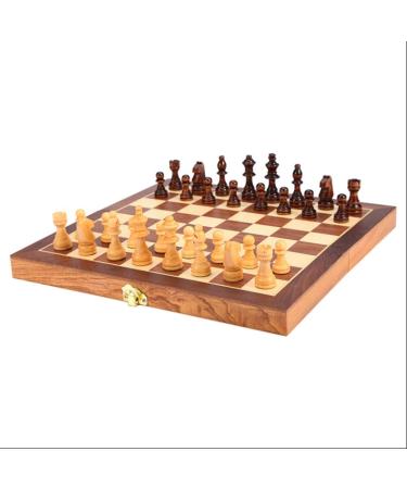Wooden Magnetic Chess Set Wooden Set with Folding Wooden Chessboard Chess Set (Size : Xl-39cm) (XL)