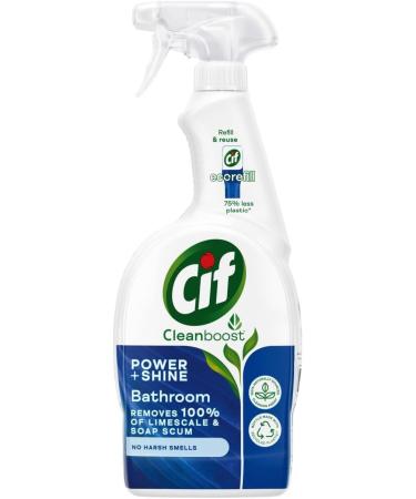 Cif Cleanboost Power + Shine Bathroom Cleaner Spray 700ml Removes Limescale & Soap Scum with Naturally Derived Cleaning Agent & No Harsh Smells 5 Pack + Gift for You: Organza Small Bag - Buy Online on GoSupps.com