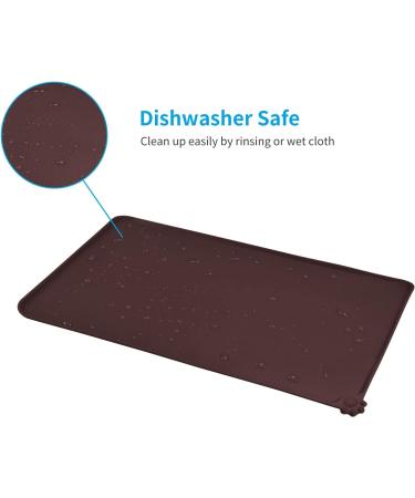 Buy Audwud Silicone Waterproof Pet Feeding Mat - Anti-Slip Dog & Cat Bowl Mat (47x30 cm) - Dark Brown - Buy Online on GoSupps.com