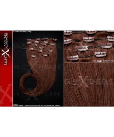 Remy clip in Extensions Set 100% Indian real hair 7 parts 100 grams of real hair for complete hair extension 70 cm clip-in hair extension No. 2 dark brown