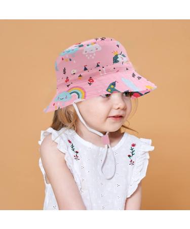 XYIYI Kids Bucket Hat - Adjustable Sun Hat for Boys & Girls (4-8 Years) - Pink Unicorn Design - Breathable Beach Hat - Buy Online on GoSupps.com