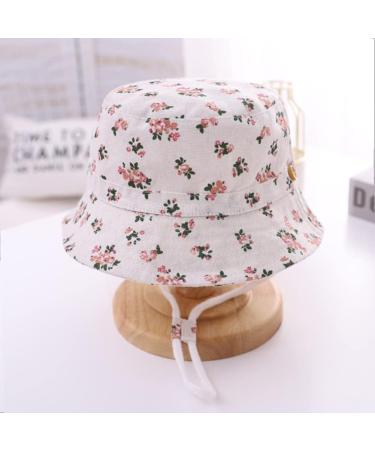 XYIYI Kids Bucket Hat - Adjustable Sun Hat for Boys Girls 2-4 Years - Floral Beige - Buy Online on GoSupps.com