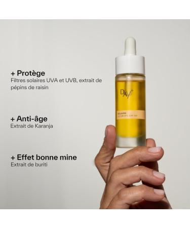 DAY+ | UV DROPS SPF 50 | High Protection Concentrated Sun Face Serum | Protects against UVA/UVB Fights wrinkles & skin aging | Karanja Buriti Grape seeds | 30 ml bottle - Buy Online on GoSupps.com