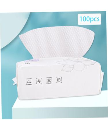 100PCS Disposable Face Towels - Facial Cleansing Tissue & Makeup Remover Cotton Wipes for All Skin Types - Buy Online on GoSupps.com