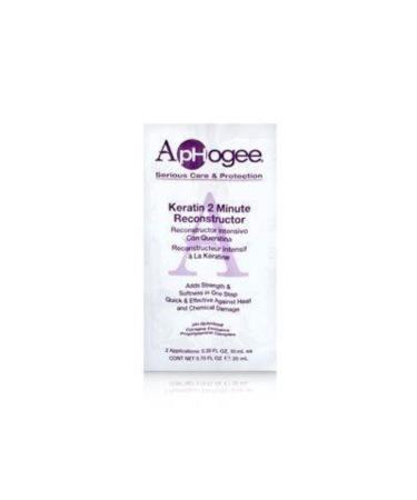 APHOGEE Intensive Two Minute Keratin Reconstructor Restores Softness & Elasticity & Repairs Damaged Hair 0.35oz/10ml (Quantity: 2 Applications)