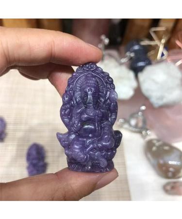 Lepidolite Ganesha Natural Stones Quartz Crystal Carved Elephant God Animals Reiki Gemstones Home Decoration - (Color: 1pcs Size: Approx 5cm) - Buy Online on GoSupps.com