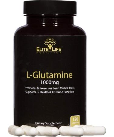 L-Glutamine 1000mg Supplement - Pure Vegan Amino Acid for Lean Muscle & Immune Support - 120 Capsules - Buy Online on GoSupps.com