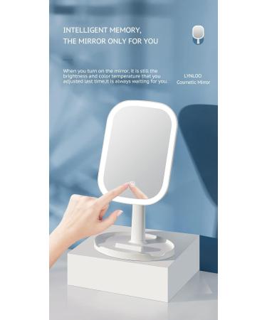 LYNLOO LED Makeup Mirror- 3 Lighting Modes, Dimmable, Touch Button, Memory Function, 360 Rotation - Buy Online on GoSupps.com
